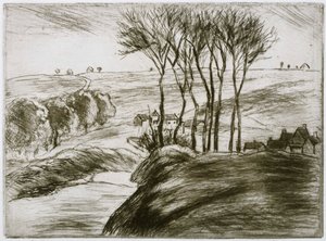 オズニー近くの風景 作： Camille Jacob Pissarro